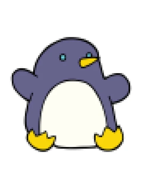 Pixelize effect animation of cartoon doodle christmas penguin Stock Footage 324398462