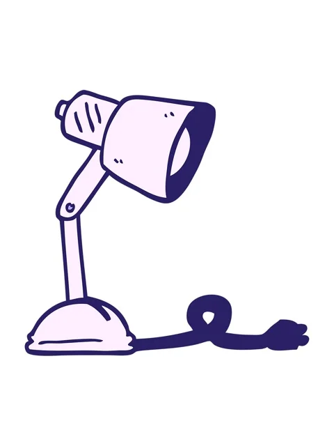 Pixelize effect animation of cartoon doodle desk lamp Stock Footage 324398592