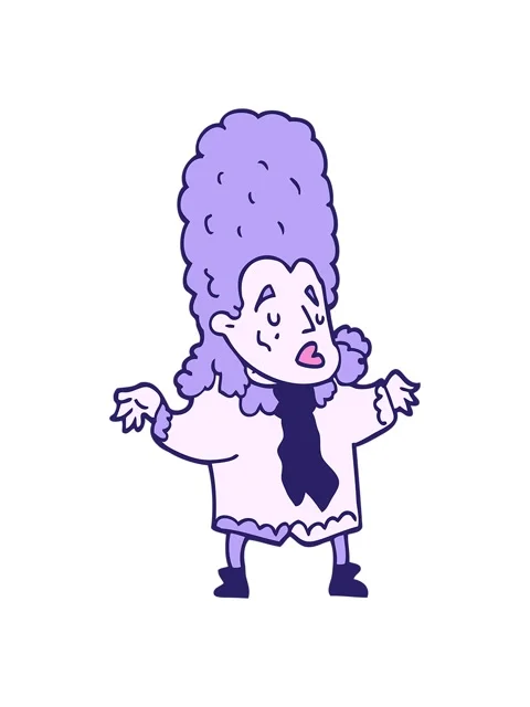 Pixelize effect animation of cartoon doodle man in wig Stock Footage 324419396