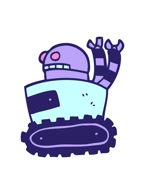 Pixelize effect animation of cartoon doodle robot Stock Footage 324440519