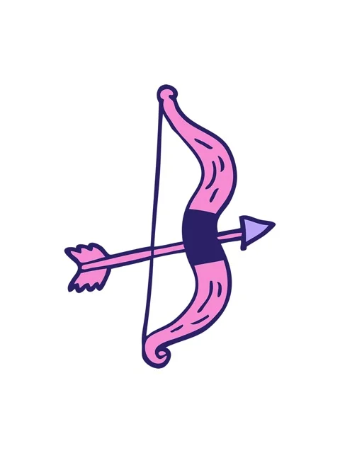 Pixelize effect animation of cartoon doodle bow and arrow Stock Footage 324445932