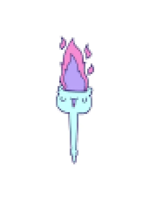 Pixelize effect animation of cartoon flaming torch Stock Footage 324163798