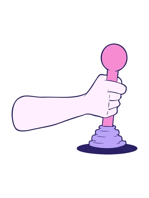 Pixelize effect animation of cartoon hand pulling lever Stock Footage 324273501