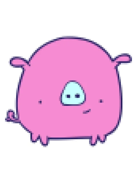 Pixelize effect animation of cartoon happy pig Stock Footage 324466703