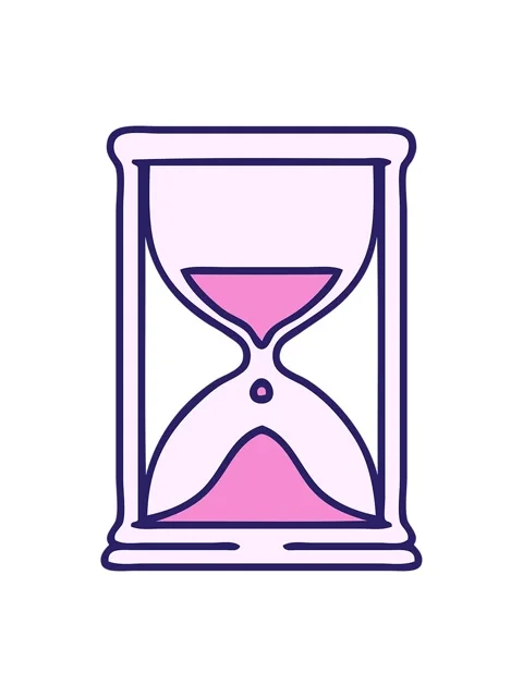 Pixelize effect animation of cartoon of an hourglass running sand Stock Footage 324089431
