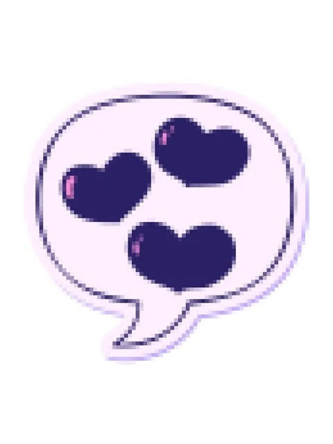 Pixelize effect animation of cartoon love hearts with speech bubble sticker Stock Footage 324197852