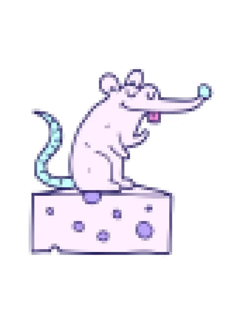 Pixelize effect animation of cartoon mouse sitting on cheese Stock Footage 324041493