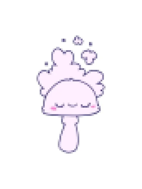 Pixelize effect animation of cartoon mushroom with spoor cloud Stock Footage 324362893