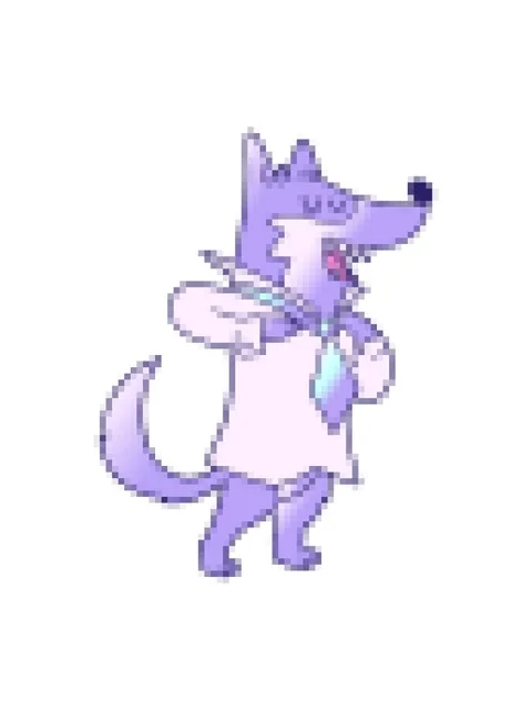Pixelize effect animation of cartoon office wolf getting dressed Stock Footage 324148067