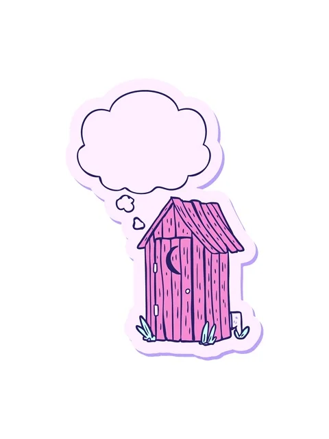Pixelize effect animation of cartoon outdoor toilet with thought bubble as .. Vídeo Stock 324370081