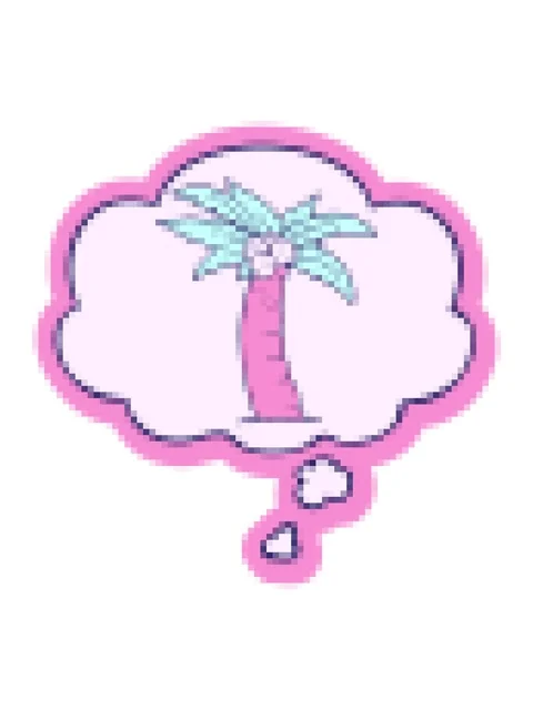 Pixelize effect animation of cartoon palm tree with thought bubble as a pri.. Stock Footage 324368109