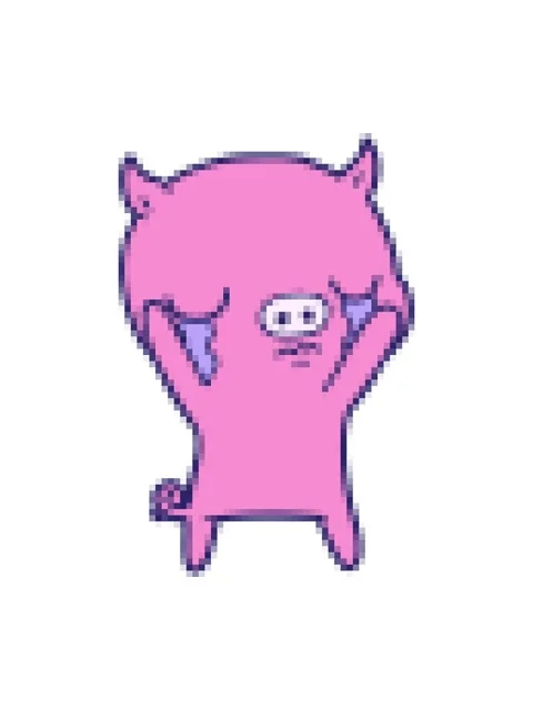 Pixelize effect animation of cartoon pig crying Stock Footage 324256641