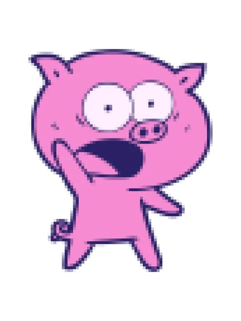 Pixelize effect animation of cartoon pig shouting Stock Footage 324288395