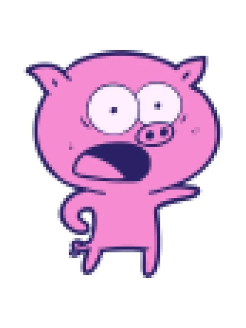 Pixelize effect animation of cartoon pig shouting image Stock Footage 324358200