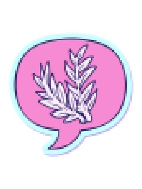 Pixelize effect animation of cartoon plant with speech bubble sticker Stock Footage 324402215