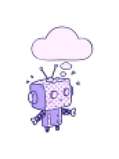 Pixelize effect animation of cartoon robot with thought bubble in comic boo.. Stock Footage 324232449