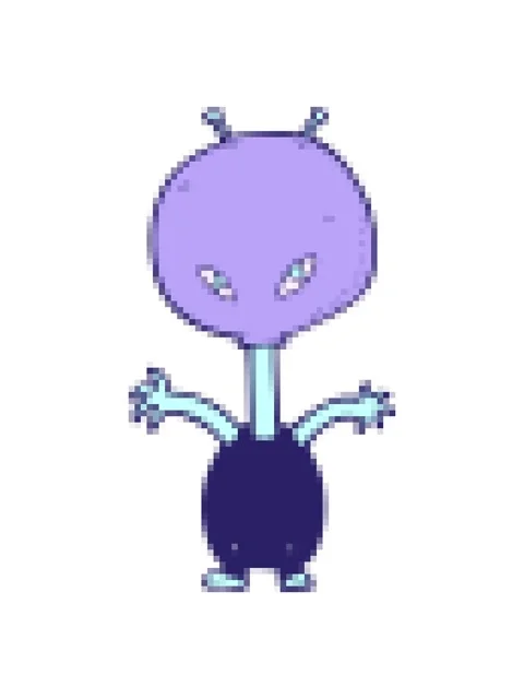 Pixelize effect animation of cartoon space alien Stock Footage 324369296