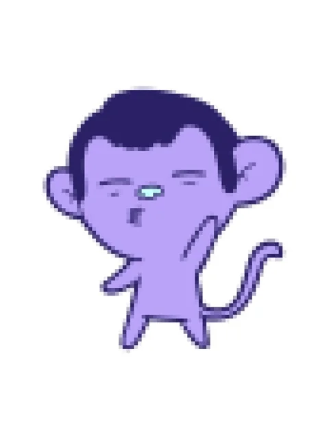 Pixelize effect animation of cartoon suspicious monkey Video stock 324125551