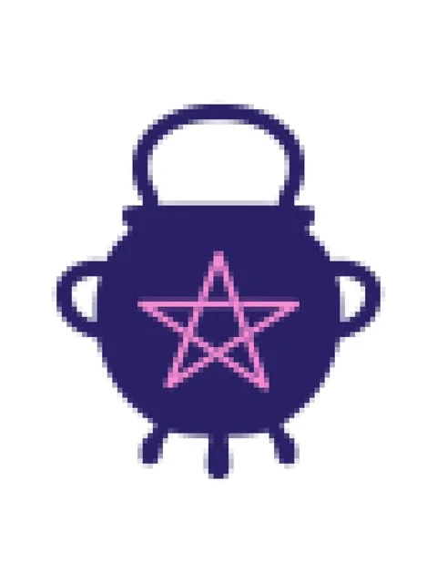 Pixelize effect animation of cauldron with pentagram Stock Footage 324472594