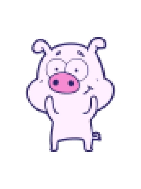 Pixelize effect animation of cheerful cartoon pig Stock Footage 324181215