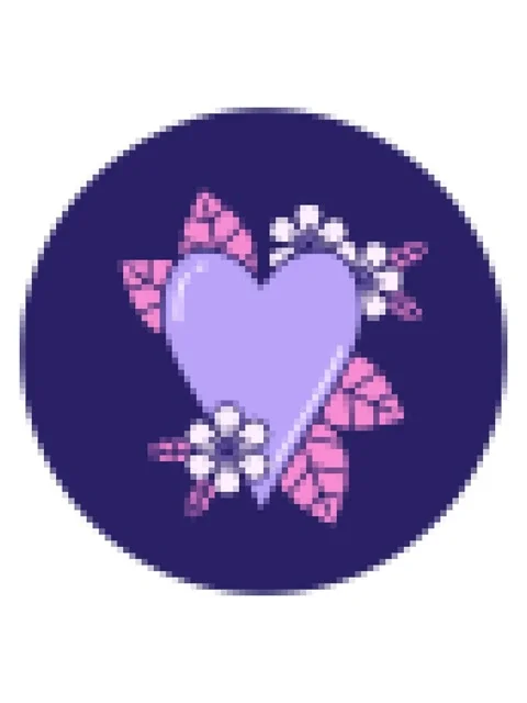Pixelize effect animation of circle heart tattoo design Stock Footage 324430358