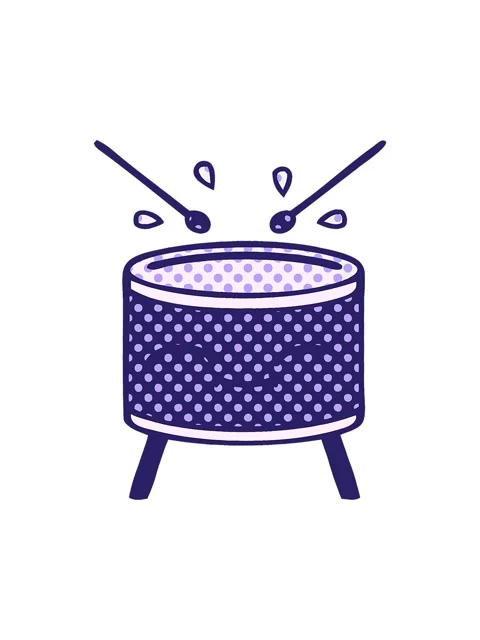 Pixelize effect animation of comic book style cartoon of a drum Stock Footage 324041743
