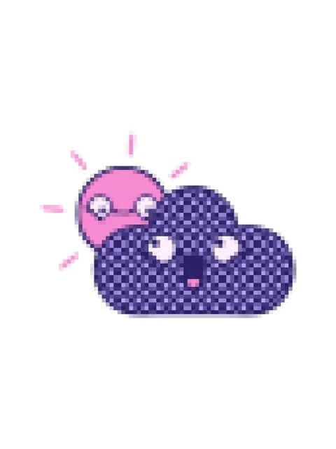 Pixelize effect animation of comic book style cartoon of a storm cloud and su Stock Footage 324060955