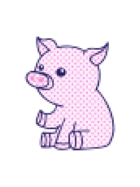 Pixelize effect animation of comic book style quirky cartoon pig Stock Footage 324164825