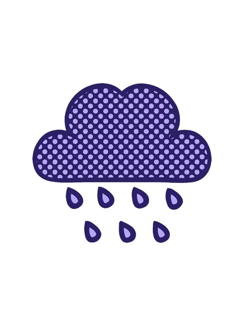 Pixelize effect animation of comic book style cartoon of a storm rain cloud Stock Footage 324194386