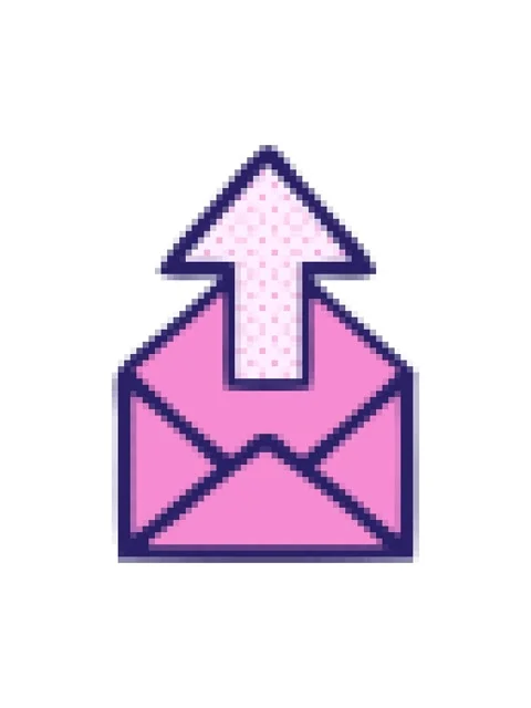 Pixelize effect animation of comic book style cartoon of a envelope with arro Vídeo Stock 324361015