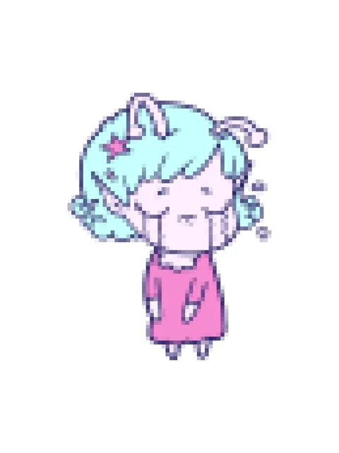 Pixelize effect animation of crying alien girl cartoon Stock Footage 324382558