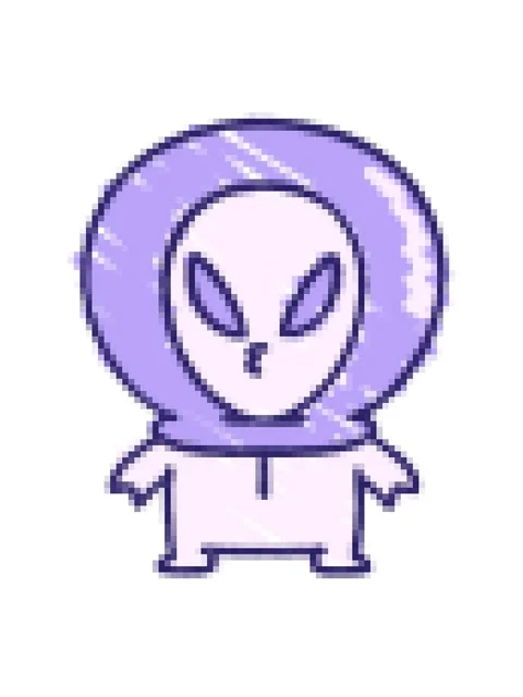 Pixelize effect animation of Cute Alien Chalk Drawing Stock Footage 324097959