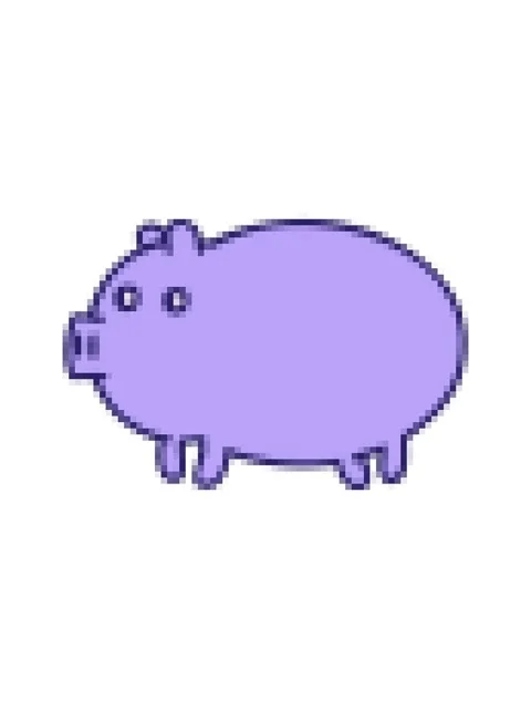 Pixelize effect animation of cute cartoon of a fat pig Stock Footage 324201233