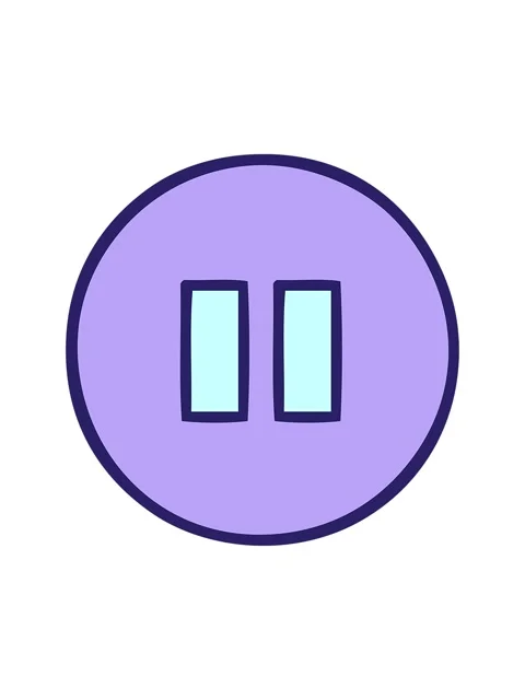 Pixelize effect animation of cute cartoon of a pause button Stock Footage 324434189