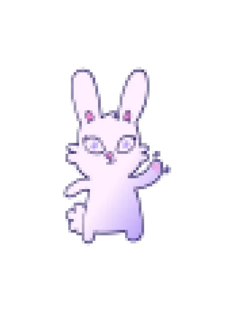 Pixelize effect animation of cute vector gradient illustration cartoon rabb.. Stock Footage 324316347