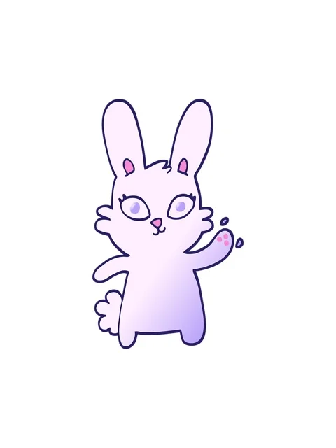 Pixelize effect animation of cute vector gradient illustration cartoon rabb.. Stock Footage 324339015