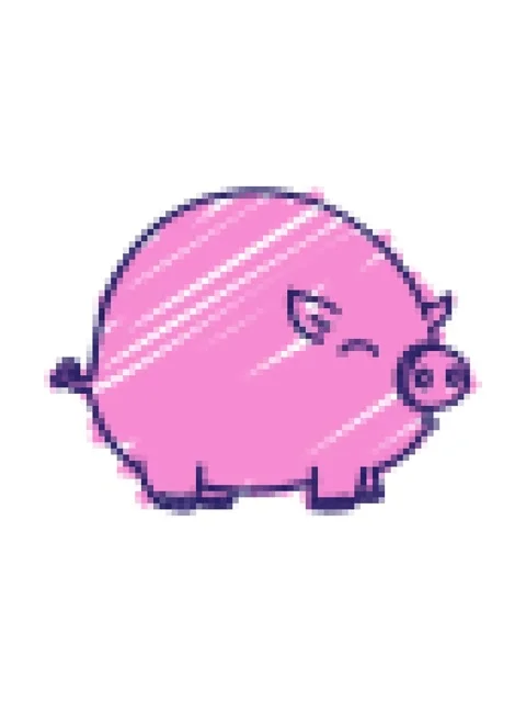 Pixelize effect animation of Fat Pig Chalk Drawing Stock Footage 324494762