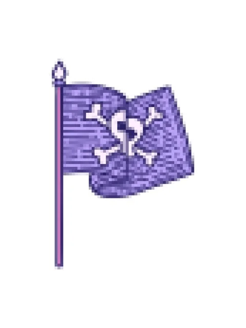Pixelize effect animation of a flying pirate flag Stock Footage 324108031