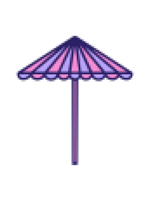 Pixelize effect animation of a folding beach parasol Stock Footage 324472893