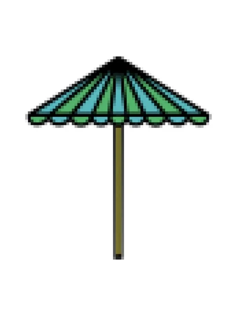 Pixelize effect animation of a folding brazilian beach parasol Stock Footage 324134023