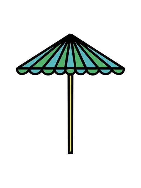 Pixelize effect animation of a folding brazilian beach parasol Stock Footage 324230084