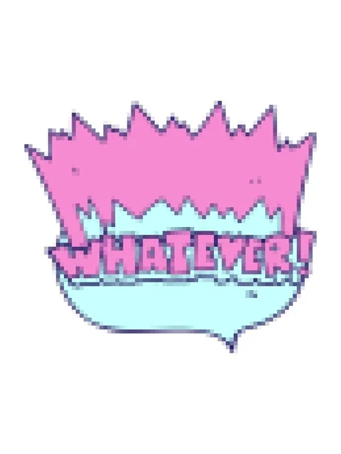 Pixelize effect animation of freehand drawn speech bubble cartoon Whatever .. Stock Footage 324150718
