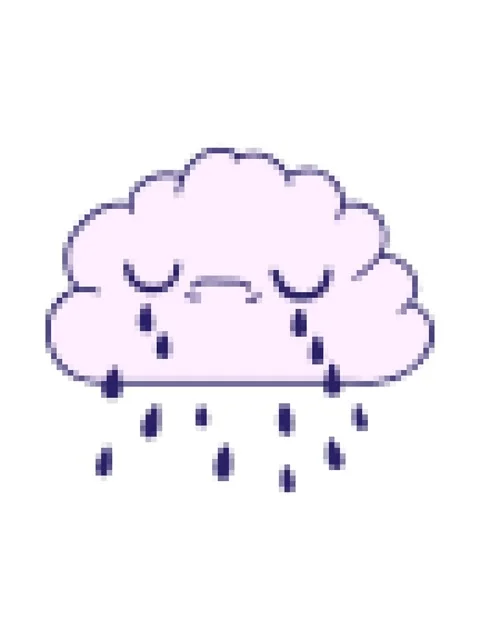 Pixelize effect animation of freehand drawn cartoon of cute crying cloud Stock Footage 324185574