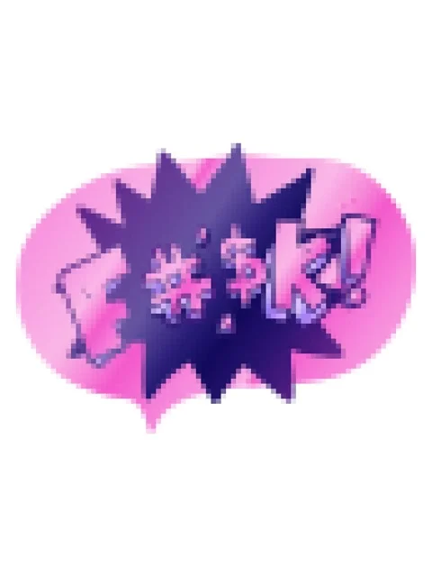 Pixelize effect animation of freehand drawn speech bubble cartoon swearword Stock Footage 324434342