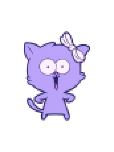 Pixelize effect animation of a fun hand drawn cat Stock Footage 324334835