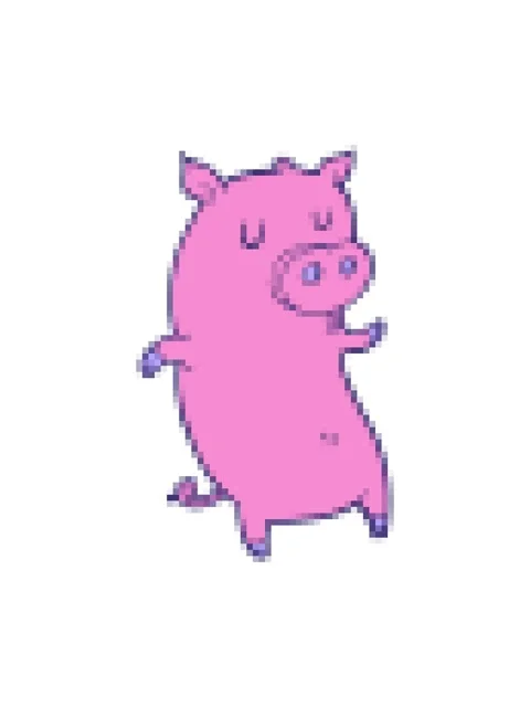 Pixelize effect animation of funny cartoon pig Stock Footage 324134041