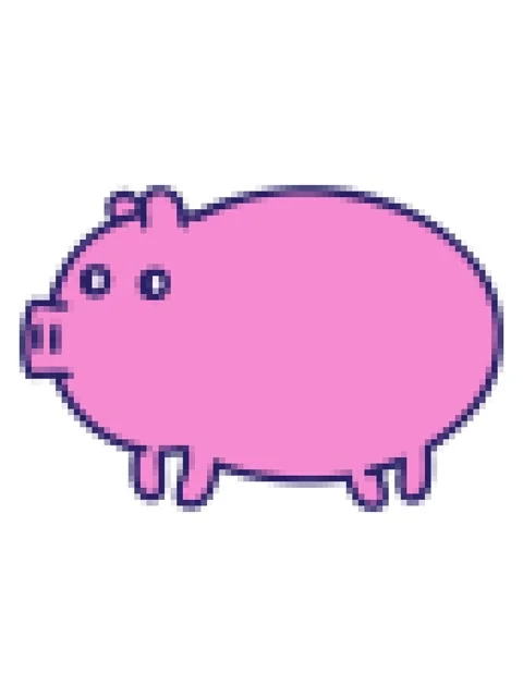 Pixelize effect animation of gradient shaded cartoon of a fat pig Stock Footage 323595576