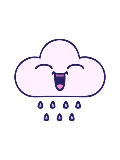 Pixelize effect animation of gradient shaded cartoon of a rain cloud Stock Footage 324076380