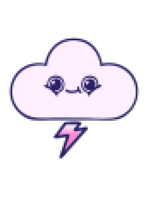 Pixelize effect animation of gradient shaded cartoon of a storm cloud Stock Footage 324202593