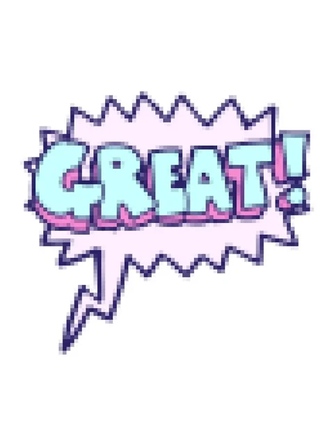 Pixelize effect animation of GREAT freehand drawn speech bubble cartoon symbo Stock Footage 324220767